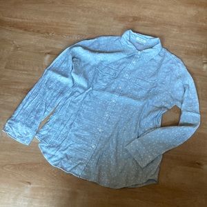 Grey and white polka dot button up